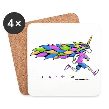 Unicorn Runner - Coasters (set of 4) - white - Front