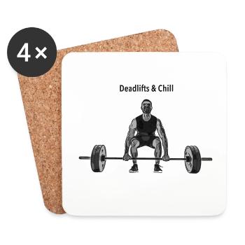 Deadlifts_and_chill - Untersetzer (4er-Set) - Weiß - Vorne