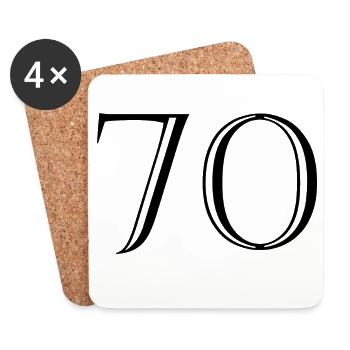 70. 70 YEARS. 70th ANNIVERSARY. 70 YEARS ANNIVERSARY. - Coasters (set of 4) - white - Front