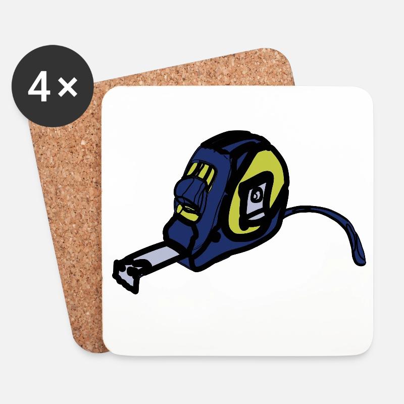 Atemschutz Illustration Gelb Blau - Untersetzer (4er-Set) - Weiß