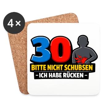 Bitte nicht schubsen - Ich habe Rücken - Untersetzer (4er-Set) - Weiß - Vorne