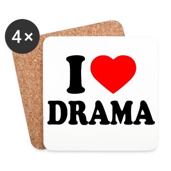 I love drama - Untersetzer (4er-Set) - Weiß - Vorne