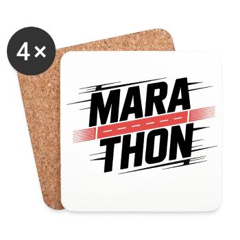 Marathon Sprint Neonstreifen - Untersetzer (4er-Set) - Weiß - Vorne