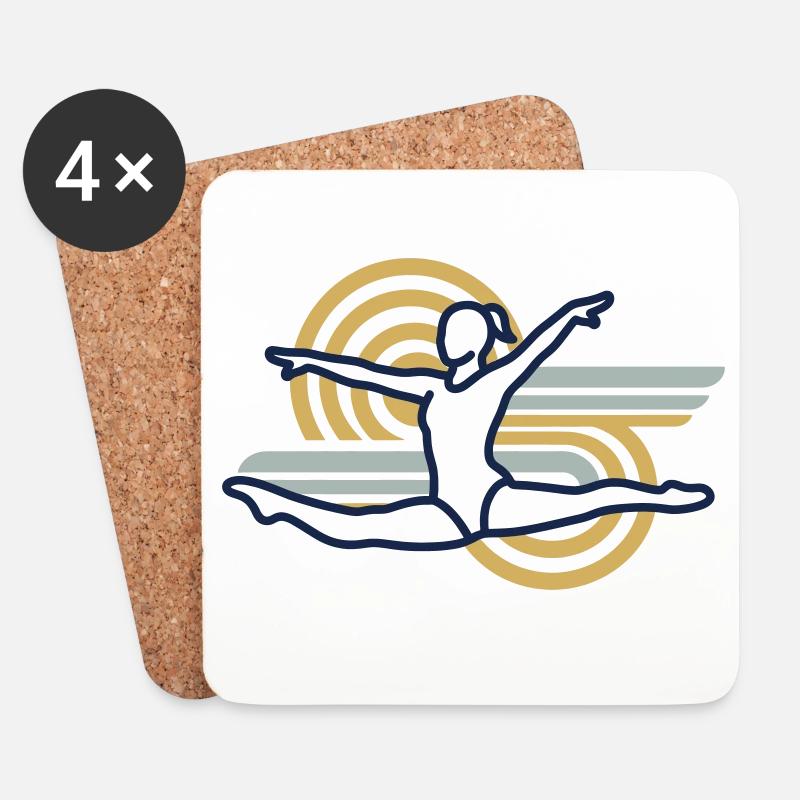 Gymnastik im Sonnenkreis - Untersetzer (4er-Set) - Weiß