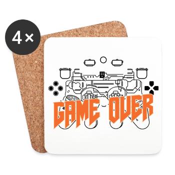 Game Over Retro Orange Bold - Coasters (set of 4) - white - Front
