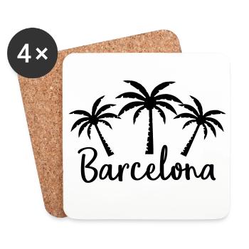 Barcelone - Dessous de verre (lot de 4) - blanc - Devant