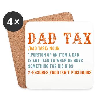 Papa-Steuerdefinition Tee - Untersetzer (4er-Set) - Weiß - Vorne
