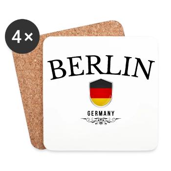 Berliner Souvenir, elegantes Design Berlin - Untersetzer (4er-Set) - Weiß - Vorne