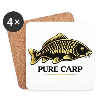 Pure Carp Classic – Karpfenangelhemd - Untersetzer (4er-Set) - Weiß - Vorne