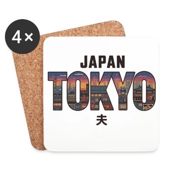 Japan Tokyo mit Skyline Geschenk für Japan Fans - Untersetzer (4er-Set) - Weiß - Vorne