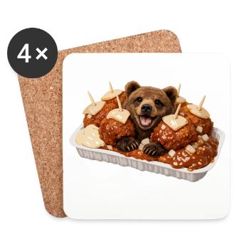 Bear bite with bear - Coasters (set of 4) - white - Front