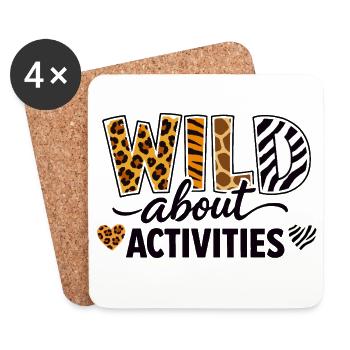 Wild About Activities Safari Animal Print Design - Coasters (set of 4) - white - Front
