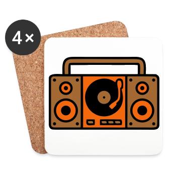 Retro Boombox Ghettoblaster 80er - Untersetzer (4er-Set) - Weiß - Vorne