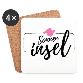 Mallorca Insel Sonneninsel Malle Design rosa - Untersetzer (4er-Set) - Weiß - Vorne