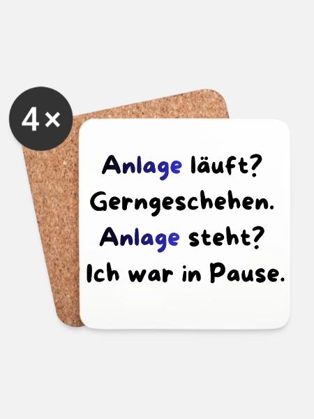 Instandhaltung T-Shirt Lustiges Geschenk Handwerk! - Untersetzer (4er-Set) - Weiß