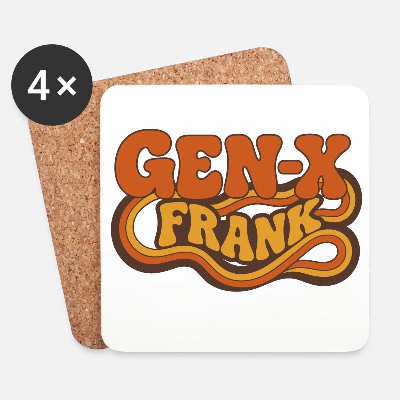 Gen-X Frank Retro Logo - Untersetzer (4er-Set) - Weiß