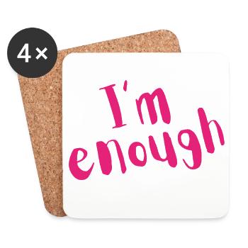 I’m Enough – Bold Pink Message - Coasters (set of 4) - white - Front