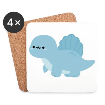 Spinosaurus Nelly - Untersetzer (4er-Set) - Weiß - Vorne