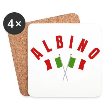 Drapeaux italiens albinos - Dessous de verre (lot de 4) - blanc - Devant