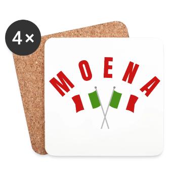 Drapeaux italiens de Modène - Dessous de verre (lot de 4) - blanc - Devant