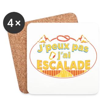 J'peux pas j'ai Escalade - Dessous de verre (lot de 4) - blanc - Devant