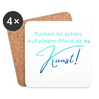 Turnen ist schön: Voltigieren ist Kunst - Untersetzer (4er-Set) - Weiß - Vorne