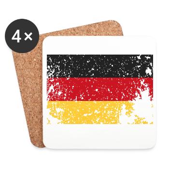 Drapeau de l’Allemagne - Dessous de verre (lot de 4) - blanc - Devant
