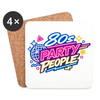 80s Party People Neon Retro - Coasters (set of 4) - white - Front