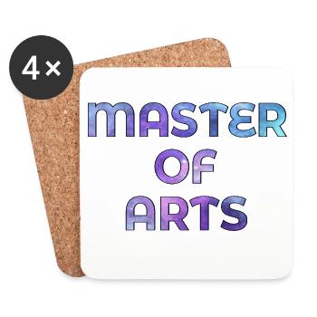 Diplôme de Master of Arts - Dessous de verre (lot de 4) - blanc - Devant