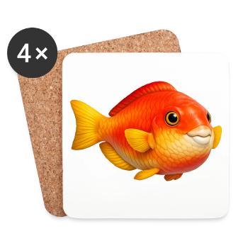 Fiery Goldfish Pop Art - Coasters (set of 4) - white - Front