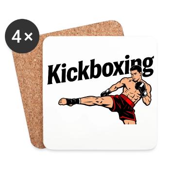 Kickboxen - Untersetzer (4er-Set) - Weiß - Vorne