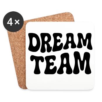 Retro Seventies Dream Team Typography - Coasters (set of 4) - white - Front