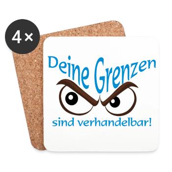 Deine Grenzen sind verhandelbar - Untersetzer (4er-Set) - Weiß - Vorne