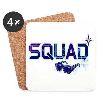 Équipe de jeux de fête Squad Cyber Neon Goggles - Dessous de verre (lot de 4) - blanc - Devant