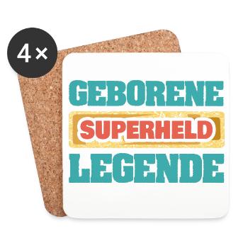 Legende Superheld - Untersetzer (4er-Set) - Weiß - Vorne