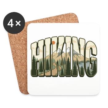 Wandern Arched Letters Mountain Trail Forest Tee - Untersetzer (4er-Set) - Weiß - Vorne