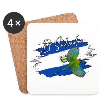 Flag Salvadoran Flag El Salvador Map Salvadoran - Coasters (set of 4) - white - Front