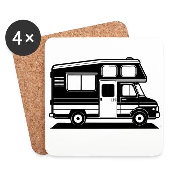 Wohnmobil - Untersetzer (4er-Set) - Weiß - Vorne