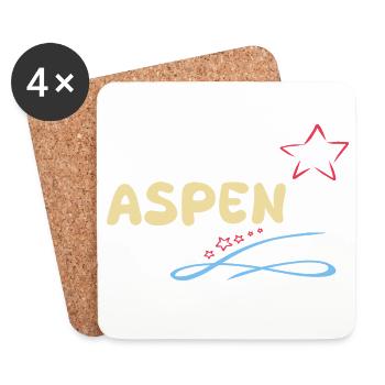 Geschenk für Aspen - Untersetzer (4er-Set) - Weiß - Vorne