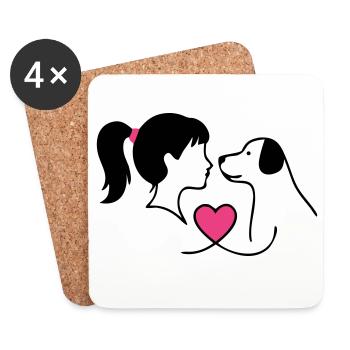 Maman Chien Fille Chien Chère Maîtresse - Dessous de verre (lot de 4) - blanc - Devant