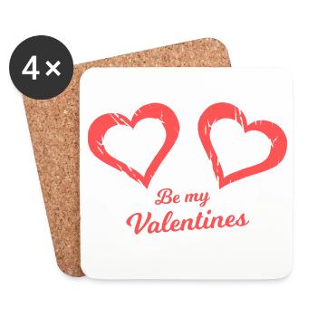 Sois mon pinceau cœur de la Saint-Valentin - Dessous de verre (lot de 4) - blanc - Devant