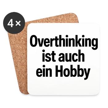 Overthinking ist auch ein Hobby - Untersetzer (4er-Set) - Weiß - Vorne