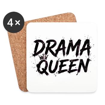 Drama Queen with Crown - Coasters (set of 4) - white - Front