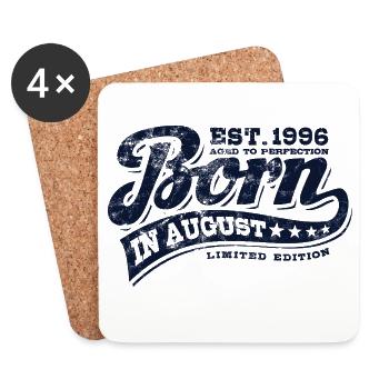 Born in August 1996 - Birthday - Gift - Coasters (set of 4) - white - Front