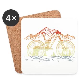 Mountain Bike Sketch Vintage - Coasters (set of 4) - white - Front