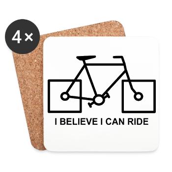 Fahrrad Humor i Believe i can ride - Coasters (set of 4) - white - Front