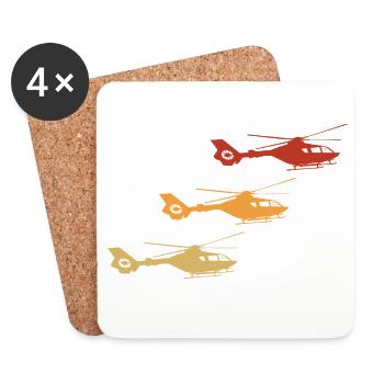 Helicopter Helicopter Vintage - Coasters (set of 4) - white - Front