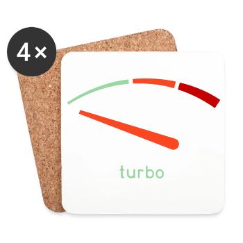 Turbo-Tachometer Grafik - Untersetzer (4er-Set) - Weiß - Vorne