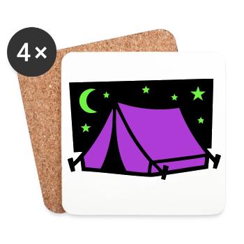 Camping Tent Star Graphic - Coasters (set of 4) - white - Front