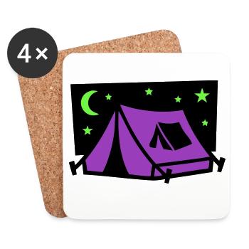Festival Zelt Nacht Logo - Untersetzer (4er-Set) - Weiß - Vorne